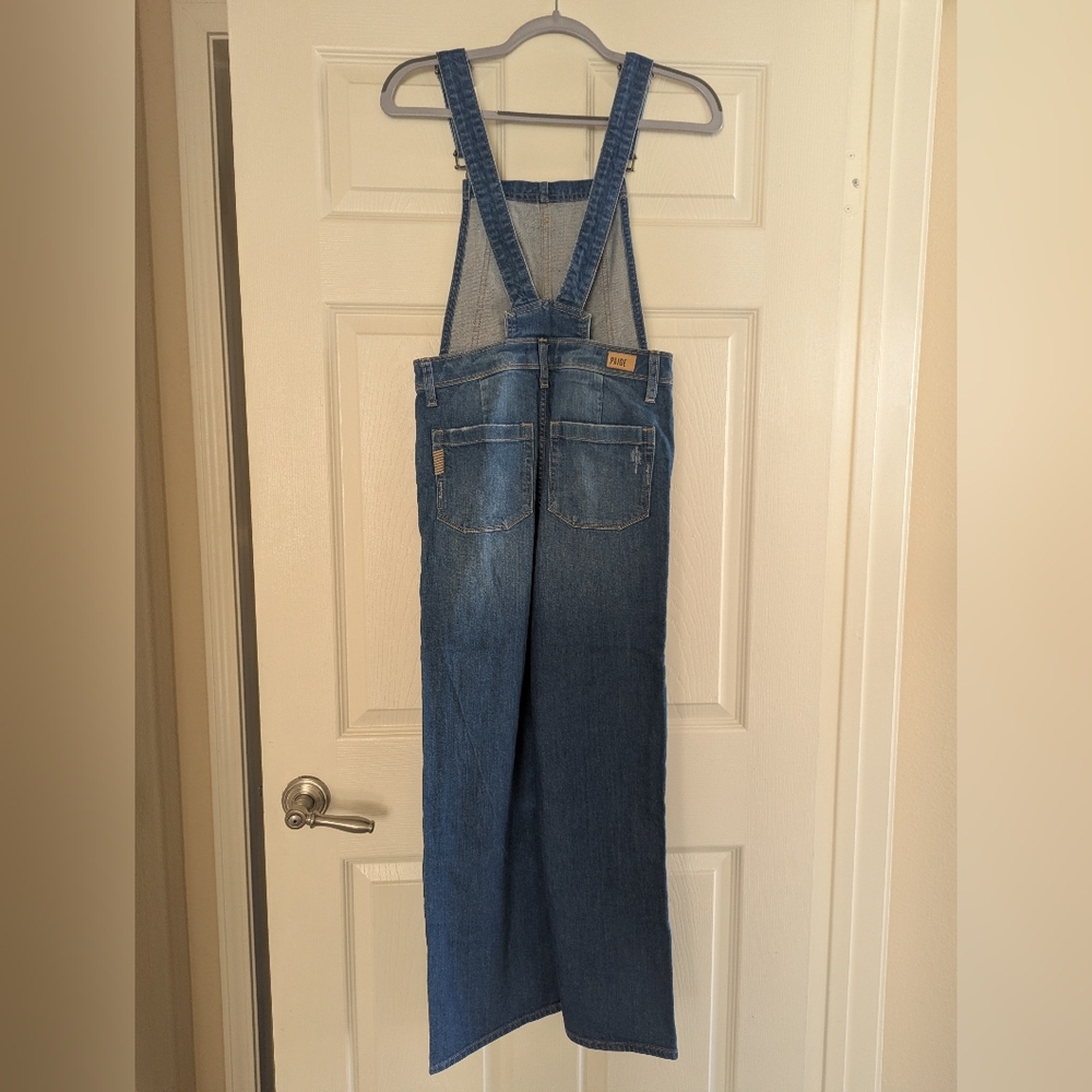 PAIGE Blue Denim Wide-Leg Women's Overalls - Picture 4 of 14